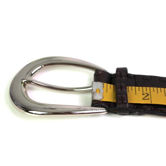 Michael Kors BROWN REAL LEATHER 1 5/8"Wd CHAIN STITCH CASUAL DRESS BELT Sz M B33 - Picture 10 of 14